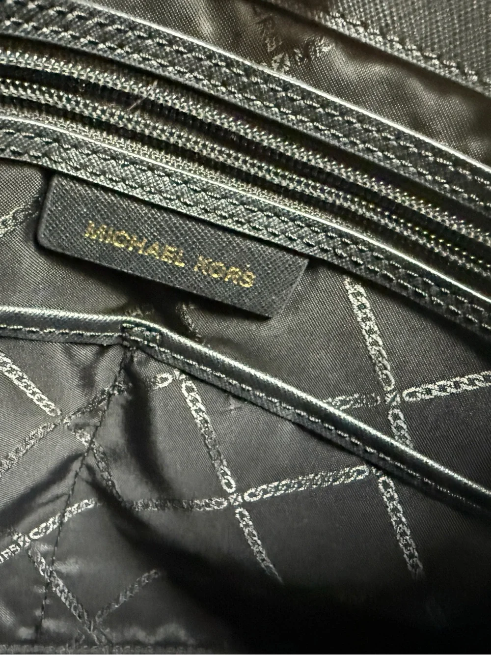 Michael Kors Charcoal Gray Saffiano Tote with Gold MK Charm